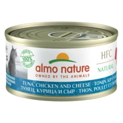 Almo Nature HFC 70 Cibo per Gatti - Lattina - Tonno, Pollo e Formaggio