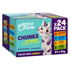 Edgard & Cooper Adult Cat - Multipack Chunks in Sauce