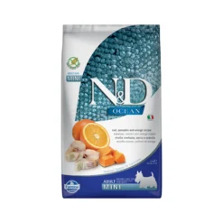 Farmina N&D Adult Mini Cibo per Cani - Merluzzo, Zucca & Arancia