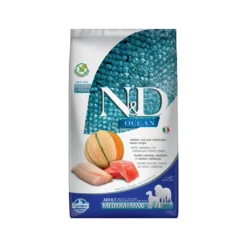 Farmina N&D Ocean Adulto Medio & Maxi Cibo per Cani - Salmone, Merluzzo e Melone