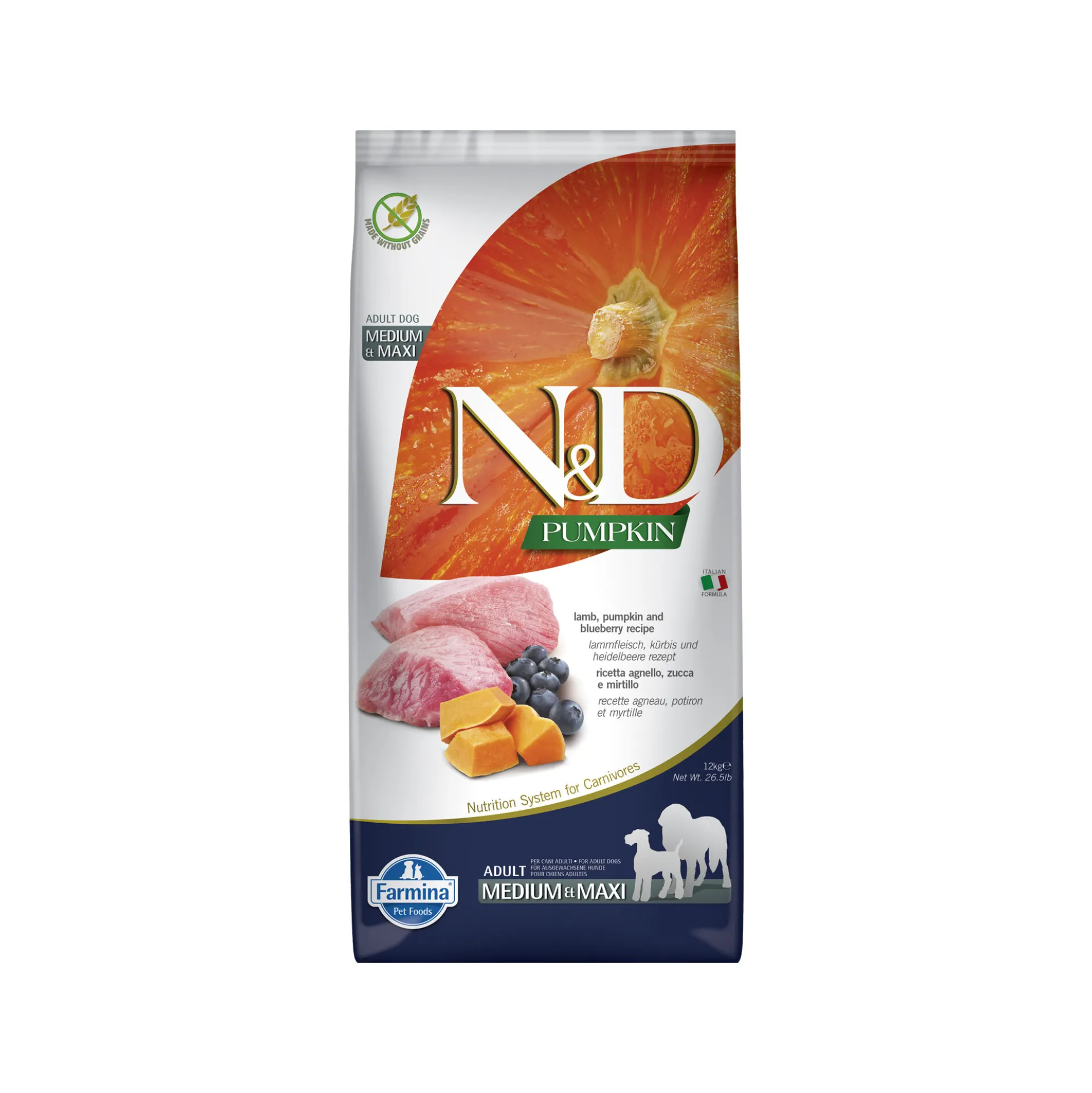 Farmina N&D Pumpkin Agnello e Mirtillo Adult Dog Medium & Maxi