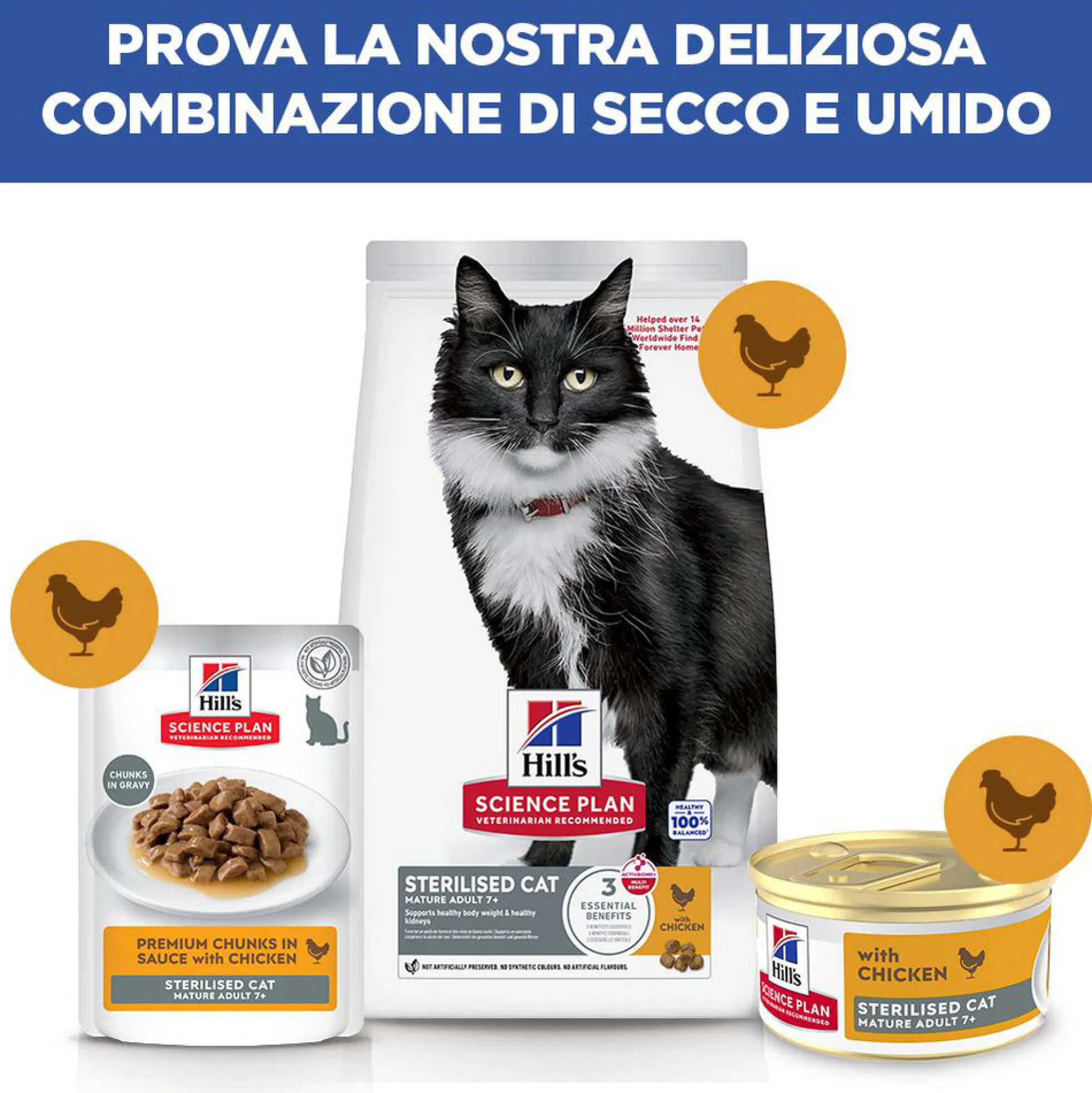 Hill's Science Plan Feline Sterilised Mature Adult Premium Mousse - Pollo