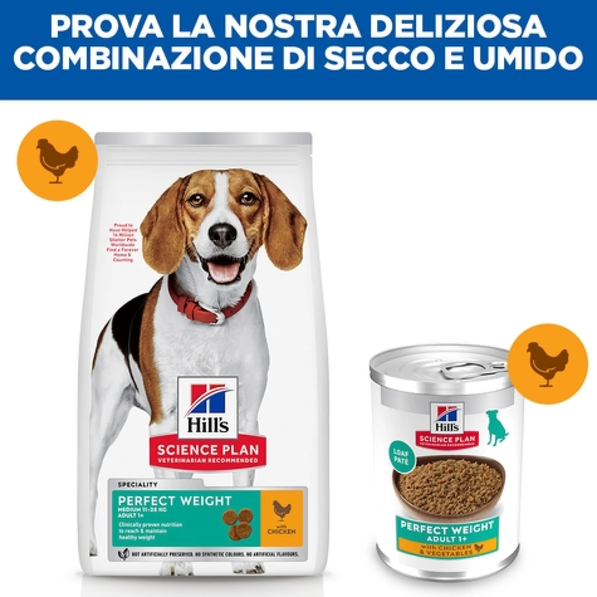 Hill's Science Plan Perfect Weight - Adult - Pollo e Verdure - Lattina