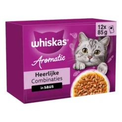 Whiskas 1+ Cibo Umido - Aromatic Deliziose Combinazioni in Salsa