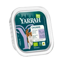Yarrah - Cibo Umido Gatto Vaschetta Chunks con Pollo & Tacchino Bio